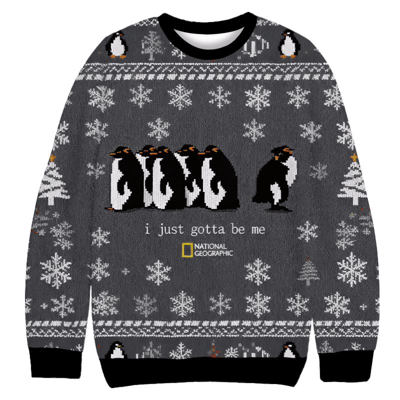 I Just Gotta Be Me Penguins Christmas Ugly Sweater Funny Xmas Gear Gifts For Sister
