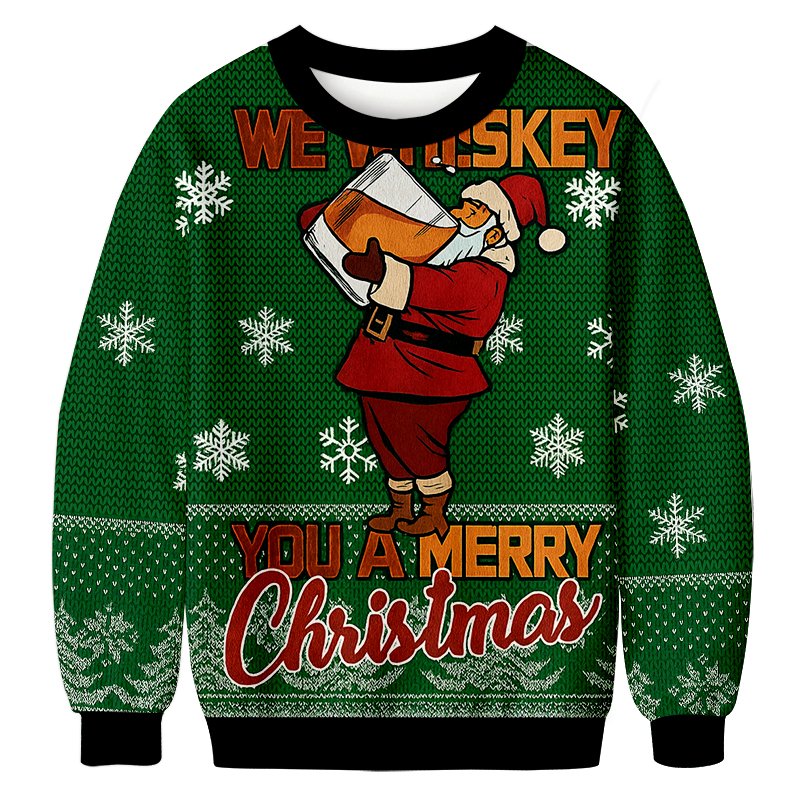 Funny We Whiskey You a Merry Xmas Ugly Sweater Christmas Holiday Merch Gifts Ideas
