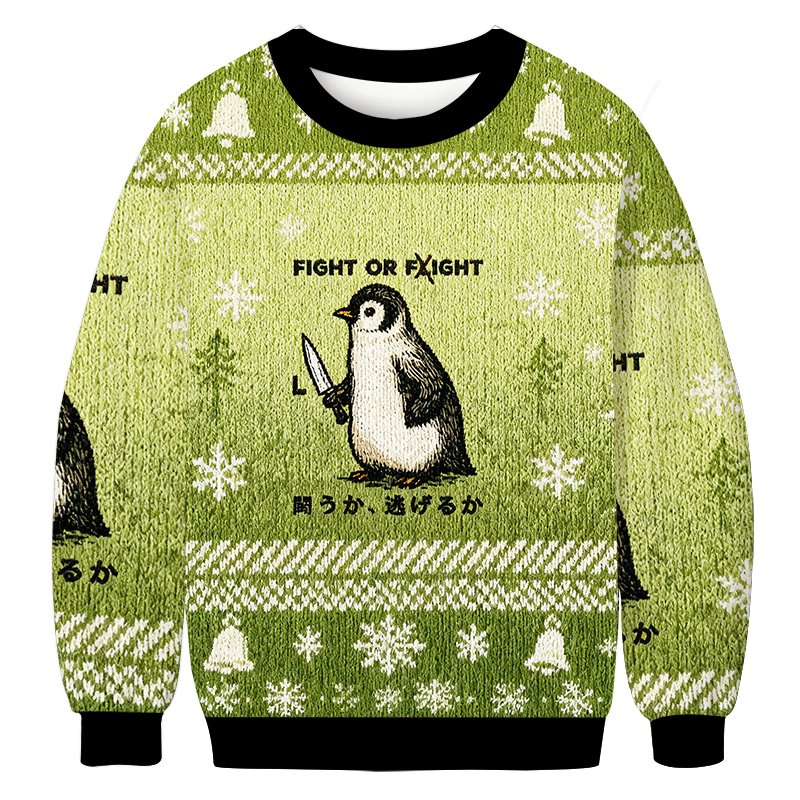 Funny Fight Or Flight Christmas Ugly Sweater Funny Christmas Merch Gifts For Wife