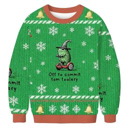 Frog Riding A Balance Scooter Christmas Ugly Sweater Funny Christmas Gear Dad Gifts