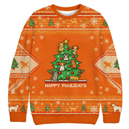 Happy Pawlidays Christmas Ugly Sweater Funny Xmas Apparel Gifts For Boyfriend