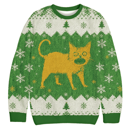 Horrible Japanese Cat Christmas Ugly Sweater Funny Xmas Clothes Cat Lover Gifts