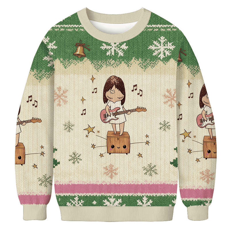 Girl playing Guitar Christmas Ugly Sweater Christmas Holiday Apparel Daughter Gifts