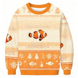 Fish Looking For Son Christmas Ugly Sweater Funny Christmas Clothing Gifts For Her
