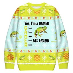 Frog Gamer Meme Christmas Ugly Sweater Funny Christmas Gear Gifts For Coworkers