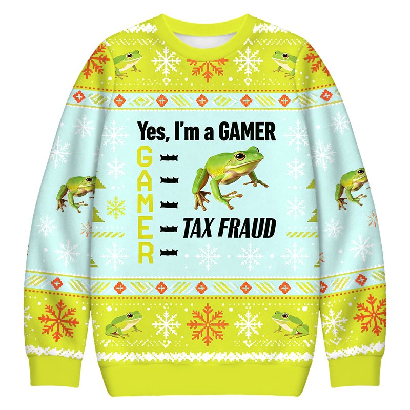 Frog Gamer Meme Christmas Ugly Sweater Funny Christmas Gear Gifts For Coworkers