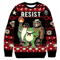 Frog Bear Penguin Resist Christmas Ugly Sweater Funny Christmas Gear Gifts For Friends