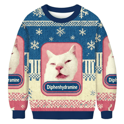 Funny Benadryl Meme Cat Christmas Ugly Sweater Funny Xmas Gear Christmas Gifts