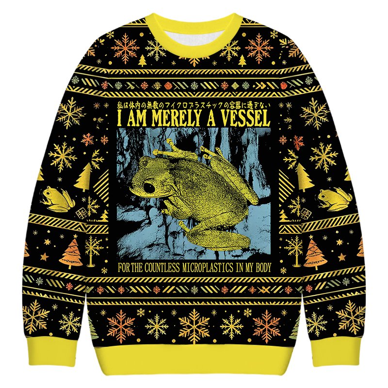 Funny Vintage Japanese Frog Christmas Ugly Sweater Christmas Holiday Merch Gifts