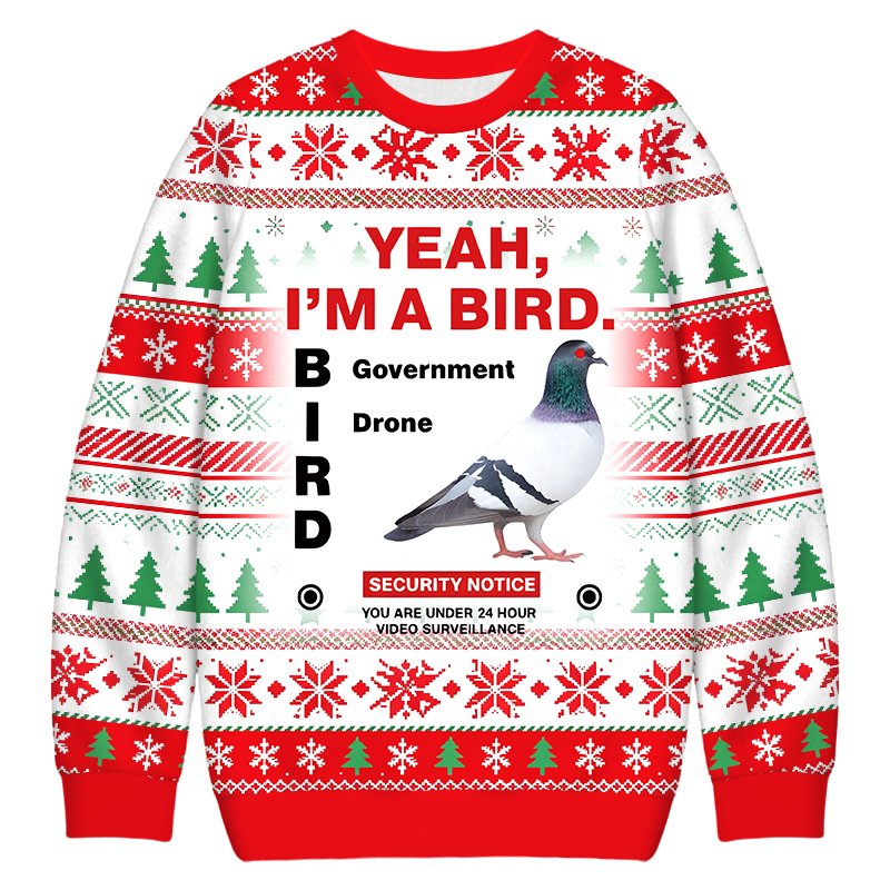 Government Funny Pigeon Puns Christmas Ugly Sweater Xmas Holiday Clothing Friend Gifts