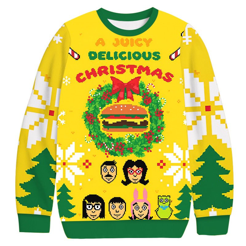A Juicy Delicious Christmas Bob Burgers Christmas Ugly Sweater Funny Christmas Outfits