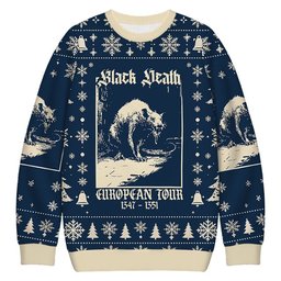 Black Death Rat Christmas Ugly Sweater Unique Xmas Attire Gifts For Grandma