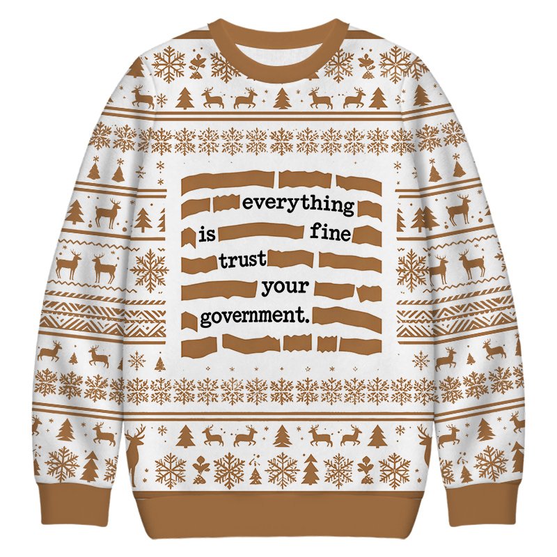 Everything Is Fine Meme Christmas Ugly Sweater Unique Christmas Clothes Gifts For Mom