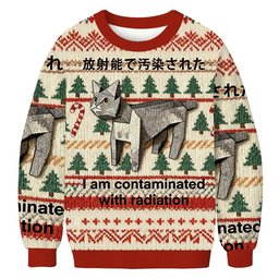 Cat Contaminated By Radiation Christmas Ugly Sweater Funny Xmas Gear Gift For Brother