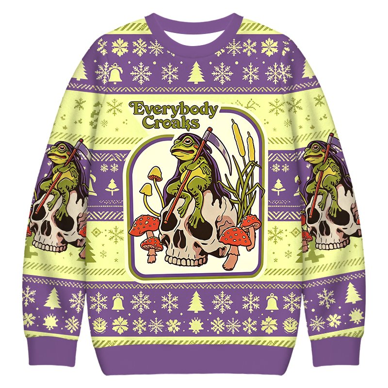 Everybody Croaks Christmas Ugly Sweater Unique Xmas Clothes Gifts For Her