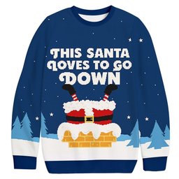 Cheeky Santa Loves To Go Down Christmas Ugly Sweater Christmas Apparel Gifts Ideas