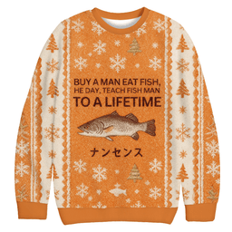 Buy A Man Eat Fish Christmas Ugly Sweater Funny Xmas Apparel Gifts For Daughter