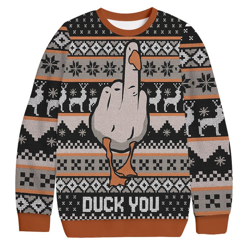 Duck You Christmas Ugly Sweater Funny Christmas Clothes Gifts For Duck Lovers