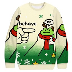 Dishonest Frog Meme Christmas Ugly Sweater Funny Christmas Clothing Gifts For Her