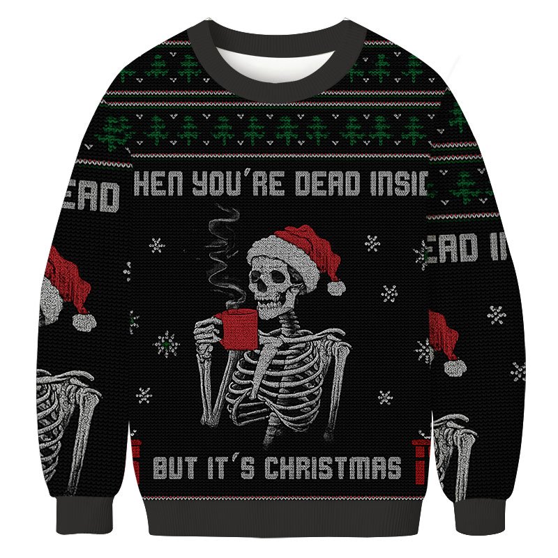 Dead Inside Festive Outside Christmas Ugly Sweater Funny Xmas Apparel Daughter Gifts