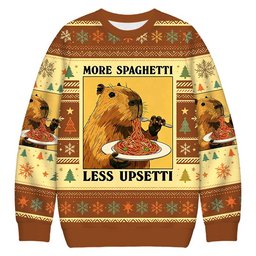 Capybara Eating Christmas Ugly Sweater Funny Xmas Clothes Gifts For Her