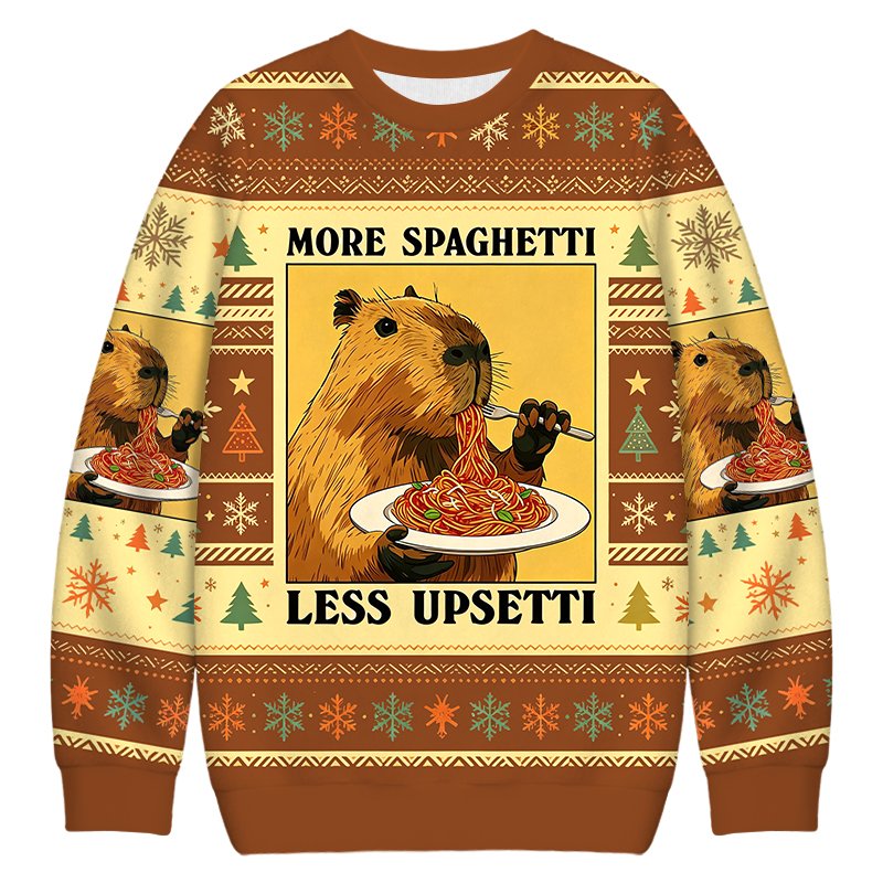 Capybara Eating Christmas Ugly Sweater Funny Xmas Clothes Gifts For Her