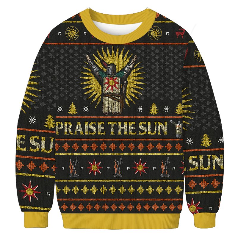 Dark Souls Praise The Sun Christmas Ugly Sweater Christmas Apparel Gifts For Sister