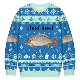 Chief Keef Fish Christmas Ugly Sweater Funny Xmas Clothes Christmas Gift For Sister
