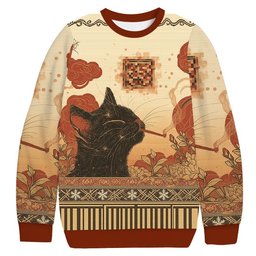 Cool Black Cat Smoking Christmas Ugly Sweater Funny Xmas Clothes Gift For Brother