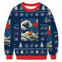 Capybara Surfing Christmas Ugly Sweater Funny Xmas Gear Gifts For Birthday Girl