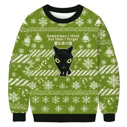 Amnesiac Cat Christmas Ugly Sweater Funny Xmas Attire Gifts For Daughter