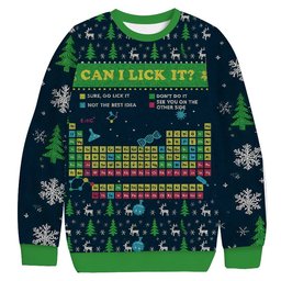 Can I Lick It Periodic Table Christmas Ugly Sweater Funny Christmas Clothes Gifts