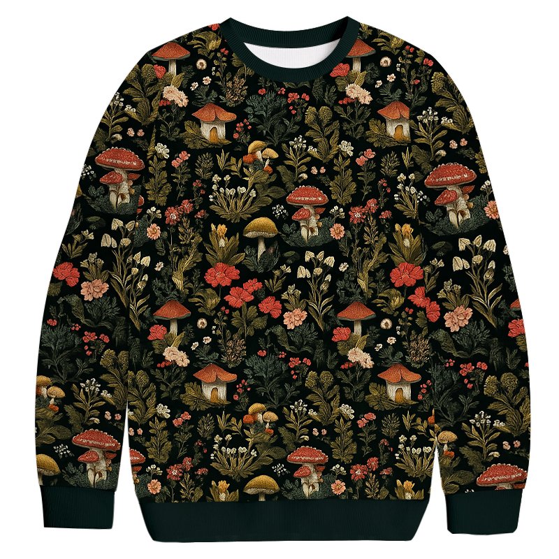 Enchanted Forest Mushroom Christmas Ugly Sweater Unique Xmas Outfits Gift For Mom