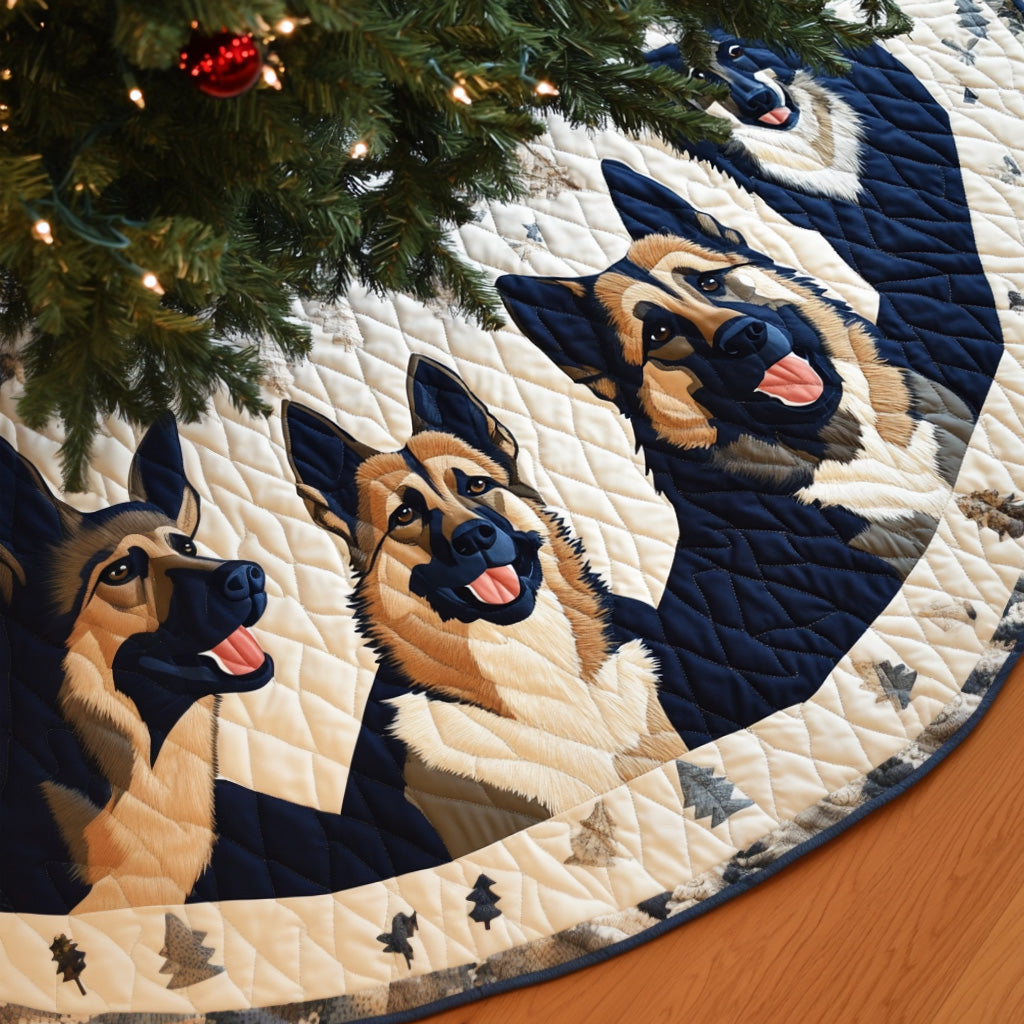 Shepherd Cheer Quilted Christmas Tree Skirt Christmas Holiday Home Decor Gifts