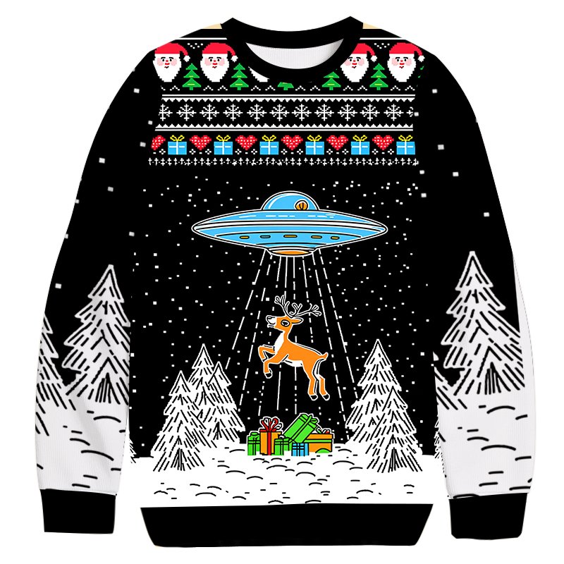Alien Abduction Christmas Ugly Sweater Funny Xmas Attire Gifts For Dad
