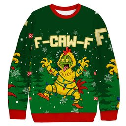 F-Caw-F Chicken Christmas Ugly Sweater Funny Chicken Xmas Apparel Gifts For Wife
