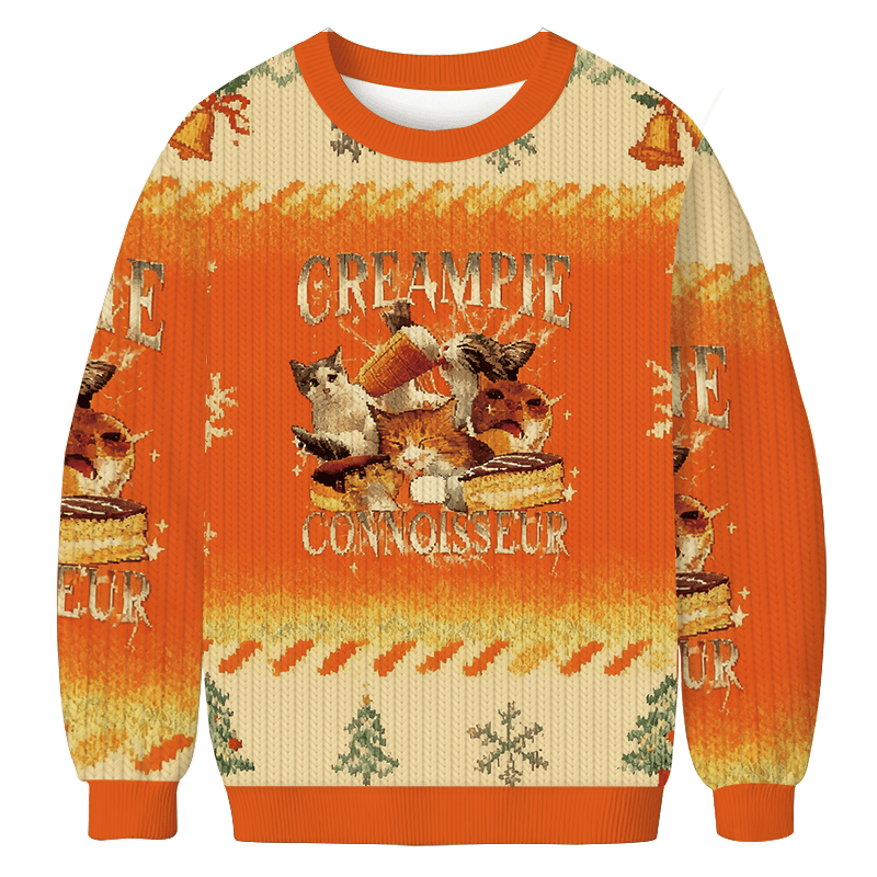 Creampie Connoisseur Meme Christmas Ugly Sweater Funny Xmas Apparel Gifts For Women