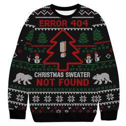 Error 404 Funny Christmas Ugly Sweater Unique Xmas Gear Gifts For Friends