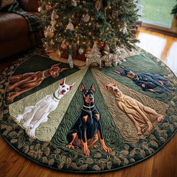 The Loyal Christmas Knight Christmas Quilted Tree Skirt Holiday Decor Gifts For Dog Owners