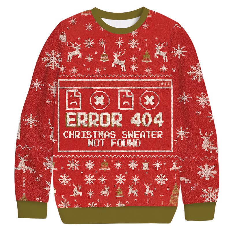 Error 404 Not Found Christmas Ugly Sweater Unique Xmas Attire Gift For Brother