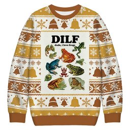 Dude I Love Frog Christmas Ugly Sweater Funny Christmas Attire Gifts For Sister