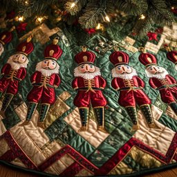 Christmas Nutcrackers Christmas Quilted Christmas Tree Skirt Holiday Decor Gifts For Mom