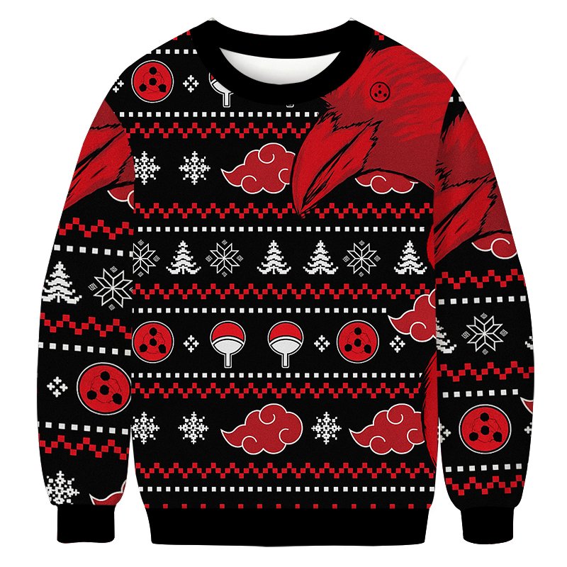 Akatsuki Itachi Symbolic Crows Christmas Ugly Sweater Funny Xmas Clothes Gifts