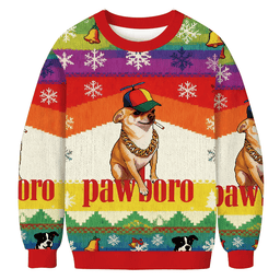 Dog Smoking Meme Christmas Ugly Sweater Funny Christmas Clothing Gifts For Coworkers