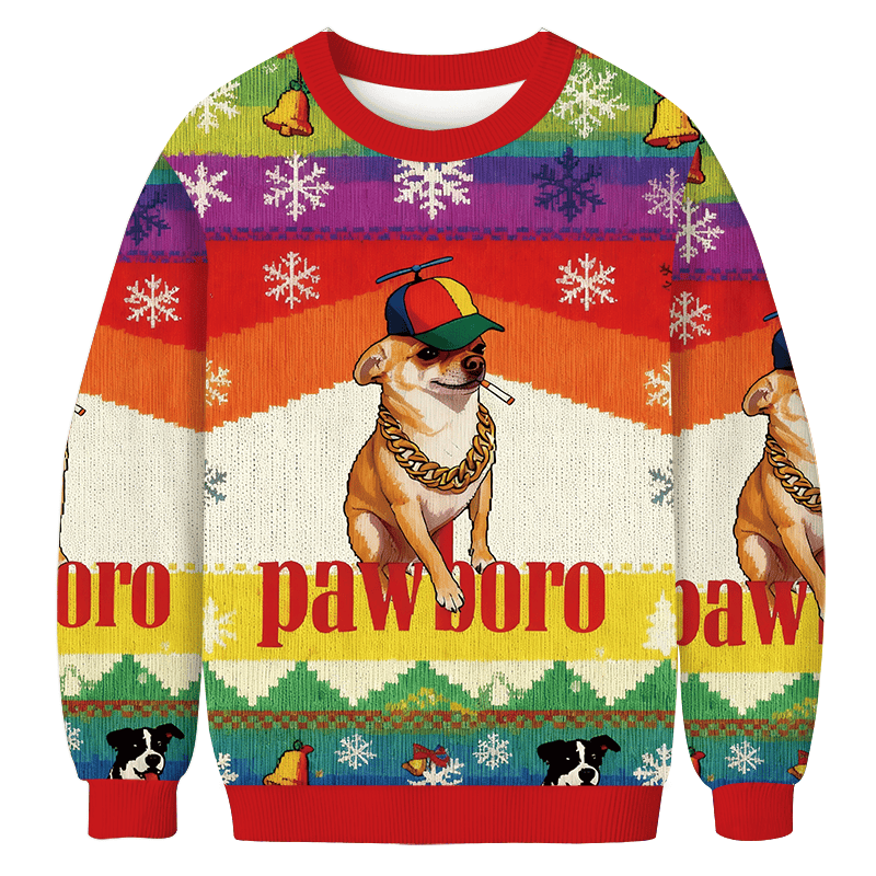 Dog Smoking Meme Christmas Ugly Sweater Funny Christmas Clothing Gifts For Coworkers