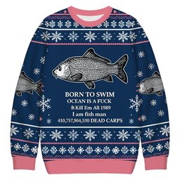 Born To Swim Christmas Ugly Sweater Funny Xmas Apparel Gifts For Coworkers