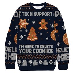 Blue Tech Support Computer Programmer Christmas Ugly Sweater Unique Xmas Gear Gift