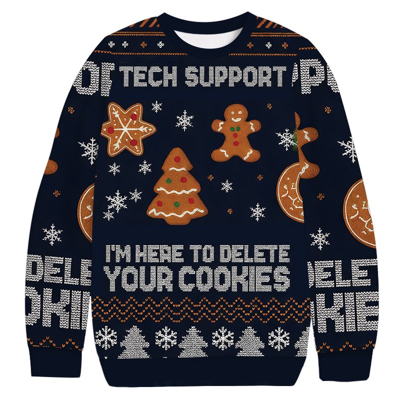 Blue Tech Support Computer Programmer Christmas Ugly Sweater Unique Xmas Gear Gift