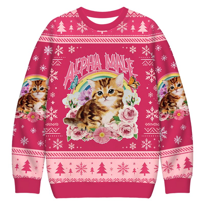 Alpha Male Christmas Ugly Sweater Funny Xmas Clothing Dad Birthday Gifts