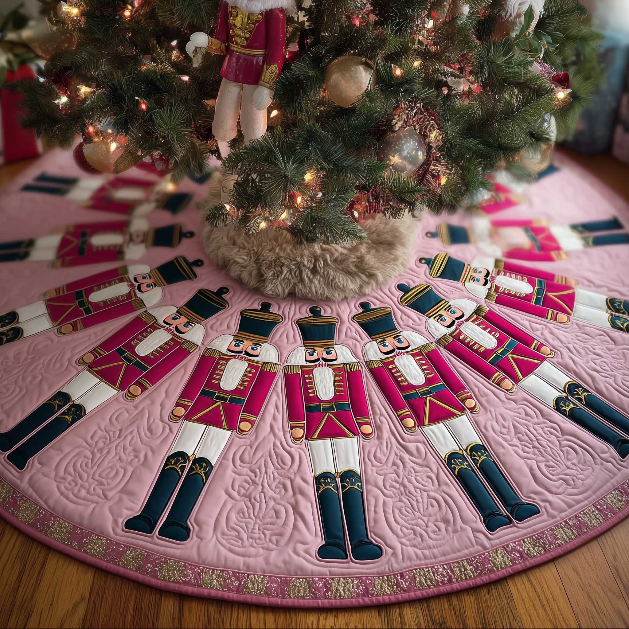 Nutcracker Parade Christmas Quilted Tree Skirt